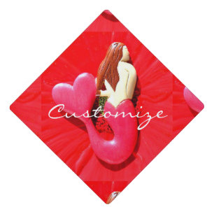 Toque De Diplômé sirène coeur-coupée la queue par rouge