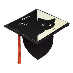 Toque De Diplômé Sly Black Cat Jaune Nom et année