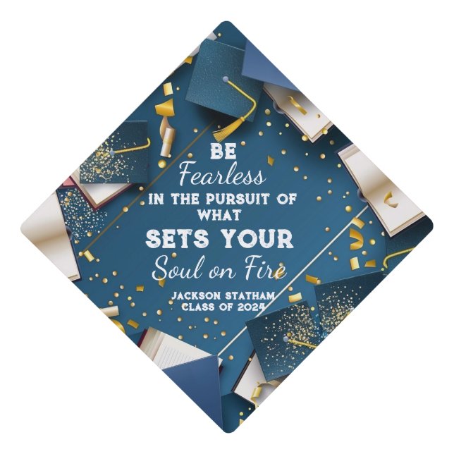 Toque De Diplômé Soyez Sans Peur I Confetti Tassel Topper (Devant)