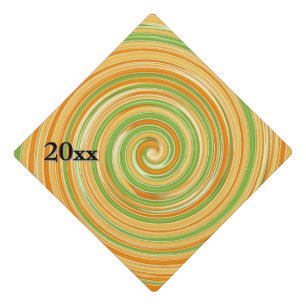 Toque De Diplômé Spirale de couleurs d'agrumes amusantes