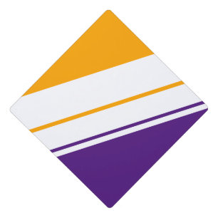 Toque De Diplômé Sporty Bright Jaune Royal Purple Racing Stripes