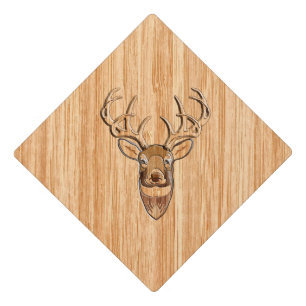 Toque De Diplômé Style en bois de grain de trophée de tête de cer
