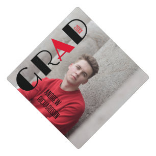 Toque De Diplômé Style noir blanc rouge Gras photo