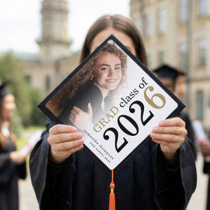 Toque De Diplômé Superposition de photo moderne noir or 2026 Diplôm