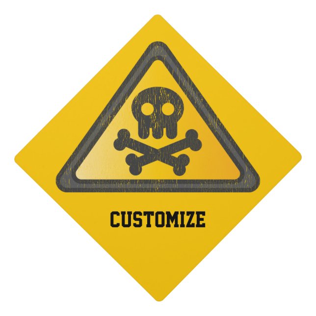 Toque De Diplômé Symbole d'avertissement amusant Thunder_Cove (Devant)