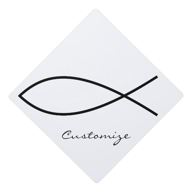 Toque De Diplômé Symbole de poisson chrétien Ichthys Thunder_Cove (Devant)