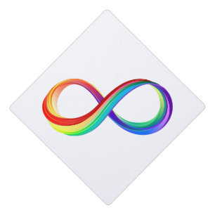 Toque De Diplômé Symbole d'infinité arc-en-ciel stratifié