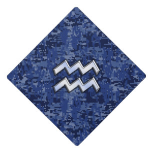 Toque De Diplômé Symbole Zodiaque Silver Aquarius Marine Camion num
