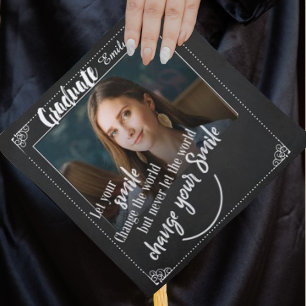 Toque De Diplômé Tableau noir blanc inspiré Citation photo