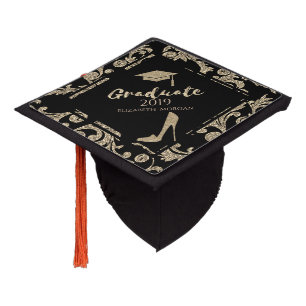Toque De Diplômé Talons hauts pailletés or, Casquette de diplômé, V