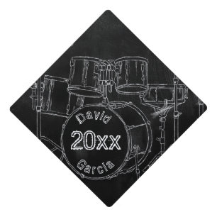 Toque De Diplômé Tammer Black School Chalkboard Sketch Nom Année