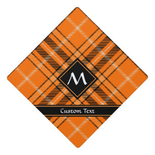 Toque De Diplômé Tartan orange d'Halloween