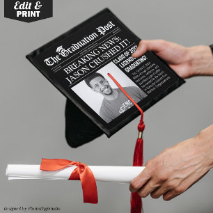 Toque De Diplômé Tassel Topper sur mesure Graduate Newspaper