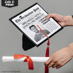 Toque De Diplômé Tassel Topper sur mesure Graduate Newspaper