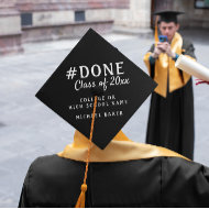 Toque De Diplômé #Terminé Simple Graduate Name Class Year & Schoo