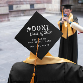 Toque De Diplômé #Terminé | Simple Graduate Name Class Year & Schoo