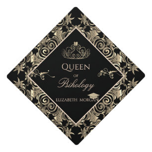 Toque De Diplômé Tiara élégant en or, volutes Casquette de remise d