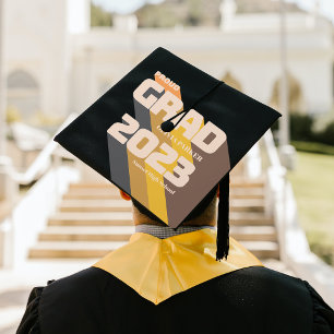 Toque De Diplômé Topp Casquette Grad personnalisé   Police 3D rétro