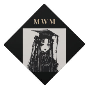 Toque De Diplômé Toppe de fin d'études de goth monogramme personnal