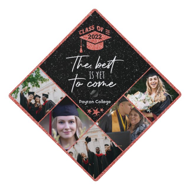 Toque De Diplômé Topper de capot de graduation photo personnalisée (Devant)