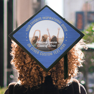 Toque De Diplômé Toute citation et photo Inspiration Blue Gold & Wh