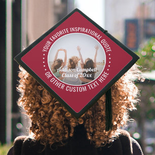 Toque De Diplômé Toute citation et photo Inspiration Simple Rouge &