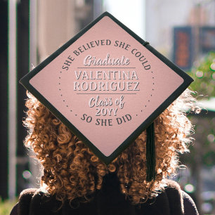 Toque De Diplômé Toute citation inspirante Année de promotion Rose 