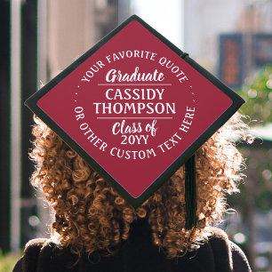 Toque De Diplômé Toute classe de devis Inspiration Année Rouge et B
