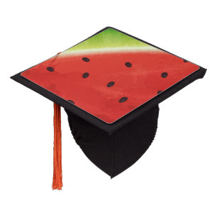 Toque De Diplômé Tranche de pastèque géante à l'aquarelle mignonne 