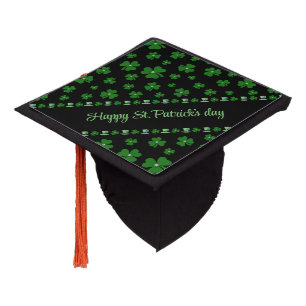 Toque De Diplômé Trèfle personnalisé de la Saint-Patrick sur fond n