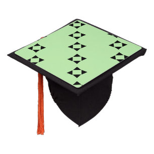 Toque De Diplômé Triangles noirs en vert