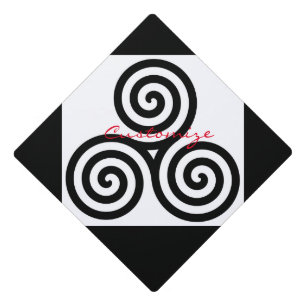 Toque De Diplômé Triple spirale noire Thunder_Cove