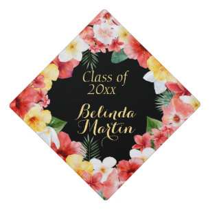 Toque De Diplômé Tropical Paradise Floral Tassel Topper