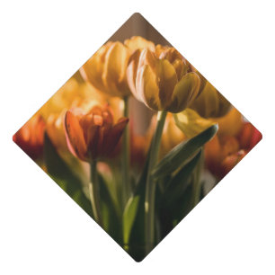Toque De Diplômé Tulipes Fleurs Orange