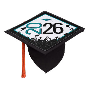 Toque De Diplômé Turquoise et noir 2025 Graduation