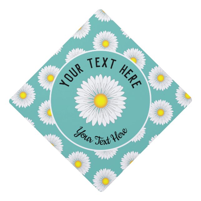Toque De Diplômé Turquoise Joli Petit Marguerite (Devant)