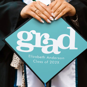Toque De Diplômé Typographie gras turquoise ajoutez nom minimaliste