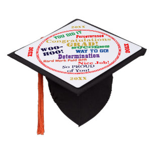 Toque De Diplômé Typographie Red Gold Green YEAR