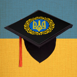 Toque De Diplômé Ukraine, Armoiries, Drapeau - Tryzub ukrainien