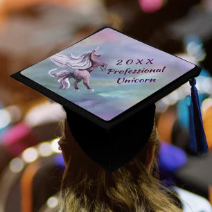 Toque De Diplômé Unicorn magique   Aquarelle couleur Imaginaire pas