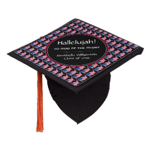 Toque De Diplômé USA AMERICA Graduotic Patriotic Custom HALLELUJAH
