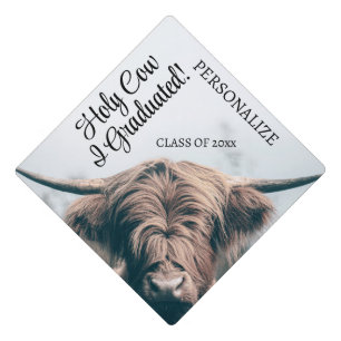 Toque De Diplômé Vache sacrée des Highlands Je suis diplômé Texte p