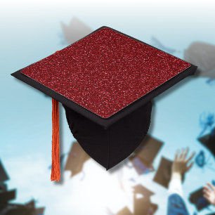 Toque De Diplômé Valentine Classique Pailleté Rouge Tendance