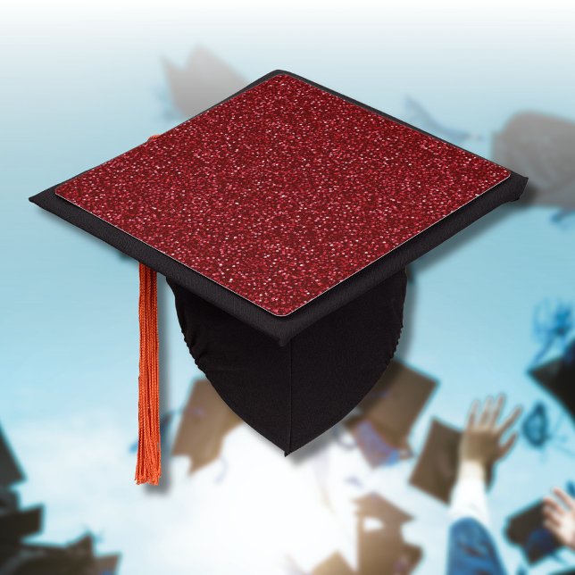 Toque De Diplômé Valentine Classique Pailleté Rouge Tendance (Créateur téléchargé)
