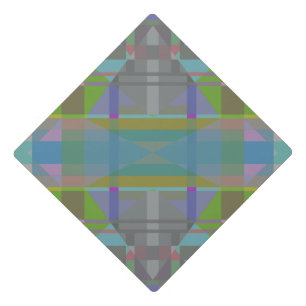 Toque De Diplômé Vert bleu violet géométrique