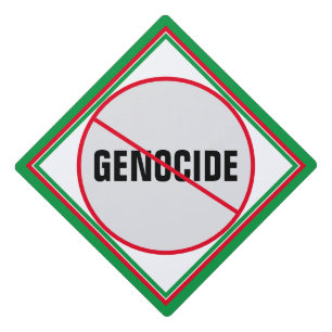 Toque De Diplômé Vert rouge anti-génocide