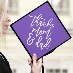 Toque De Diplômé Violet Merci maman et papa