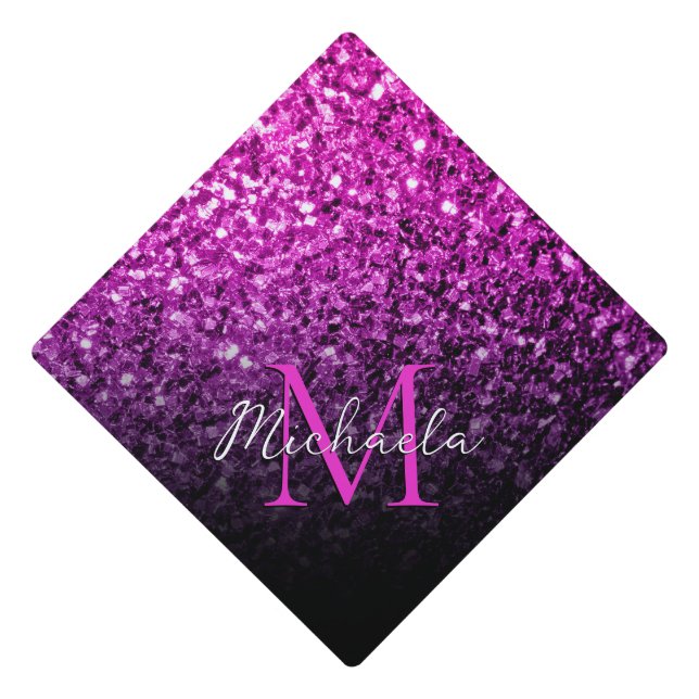 Toque De Diplômé Violet rose ombre faux parties scintillant scintil (Devant)