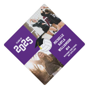 Toque De Diplômé Volleyball Graduation Sports Purple