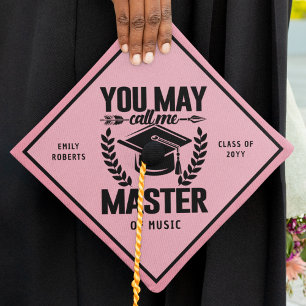 Toque De Diplômé Vous Pouvez M'Appeler Master Funky Modern Pink Cla